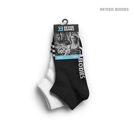Better Bodies Short Socks 2-pack - Black/White