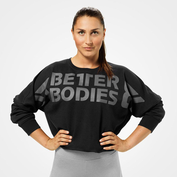 Better Bodies Bowery Raw Sweater - Black Detail 1