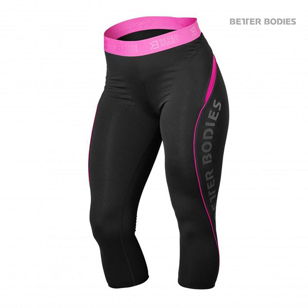Better Bodies Fitness Curve Capri – Black Pink Detail 1