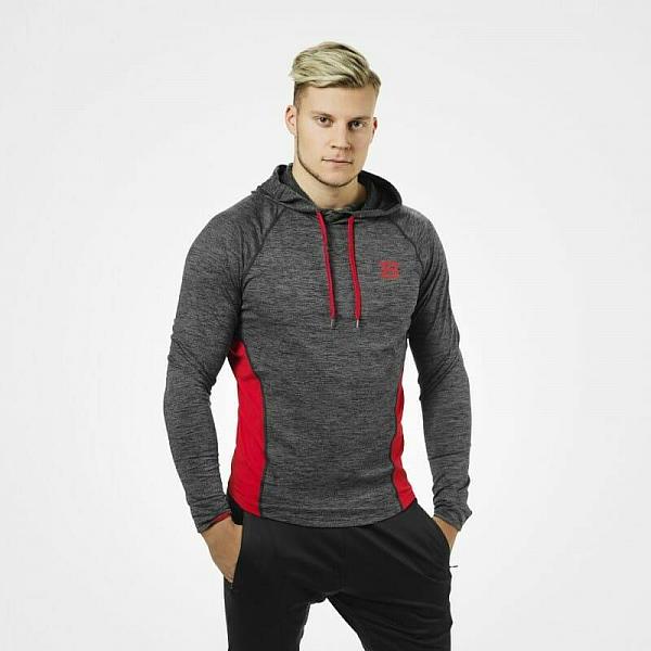 Better Bodies Performance Mid Hood MTS UV 40+ - Graphite/red Detail 1