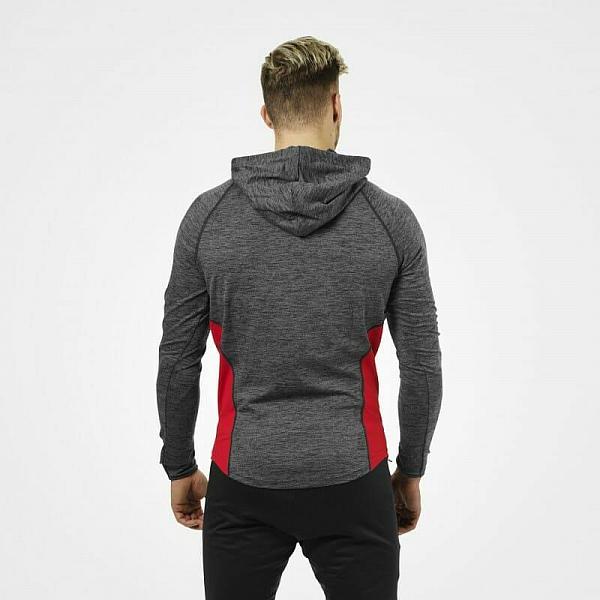 Better Bodies Performance Mid Hood MTS UV 40+ - Graphite/red Detail 2
