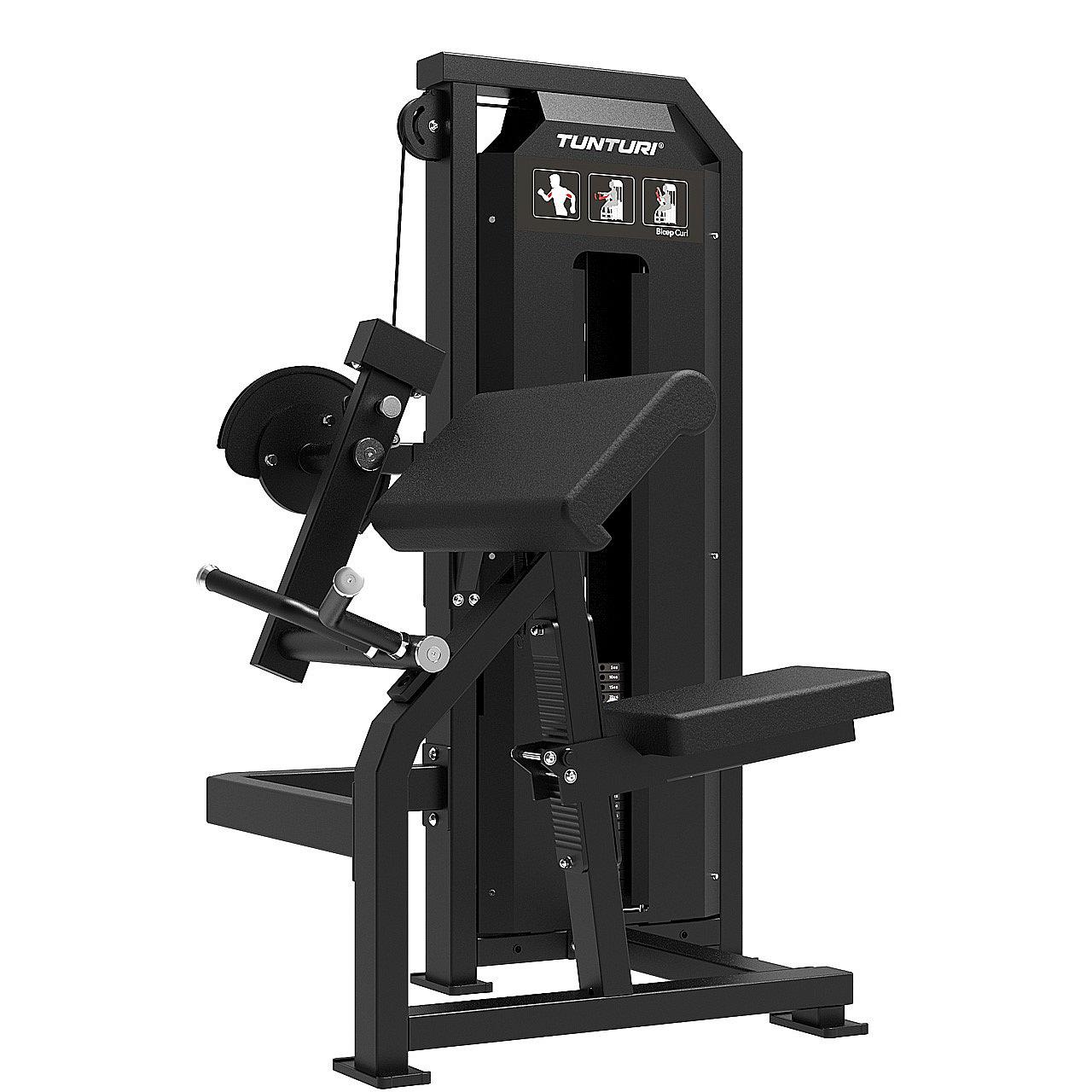 Tunturi Platinum Bicep Curl mit Gewichtsstapel Detail 1
