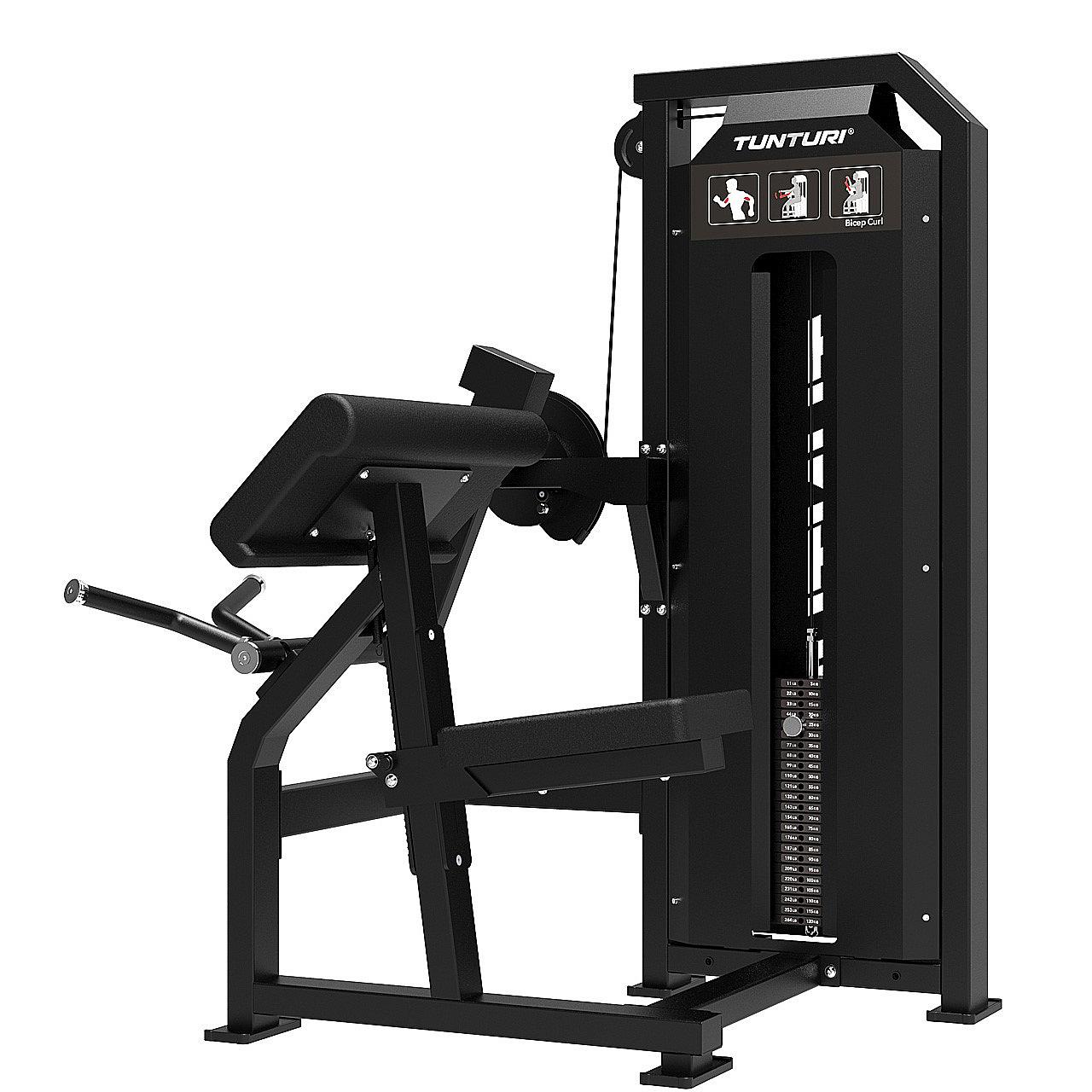 Tunturi Platinum Bicep Curl mit Gewichtsstapel Detail 2