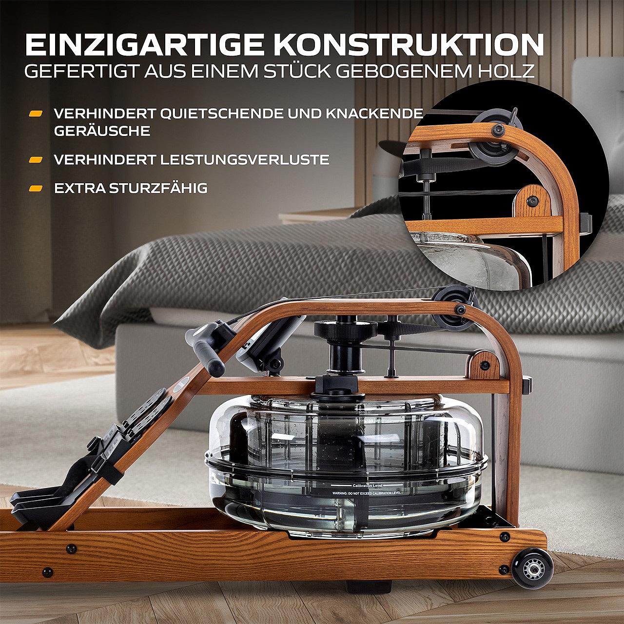 Fluid Rower Viking 3 V Wasserrudergerät aus Holz Detail 2