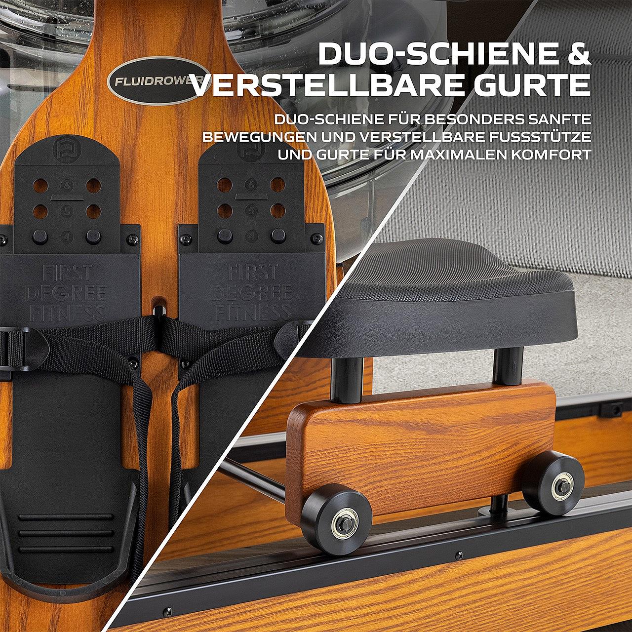 Fluid Rower Viking 3 V Wasserrudergerät aus Holz Detail 6