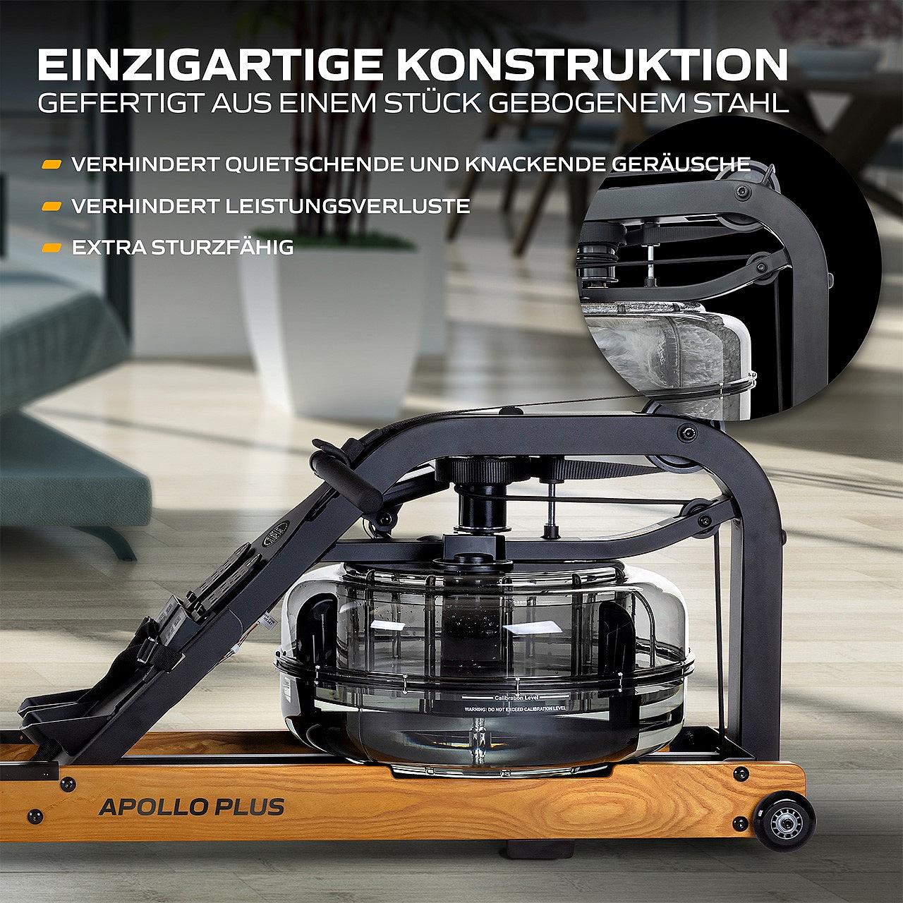 Fluid Rower Apollo Plus Wasserrudergerät aus Holz Detail 2