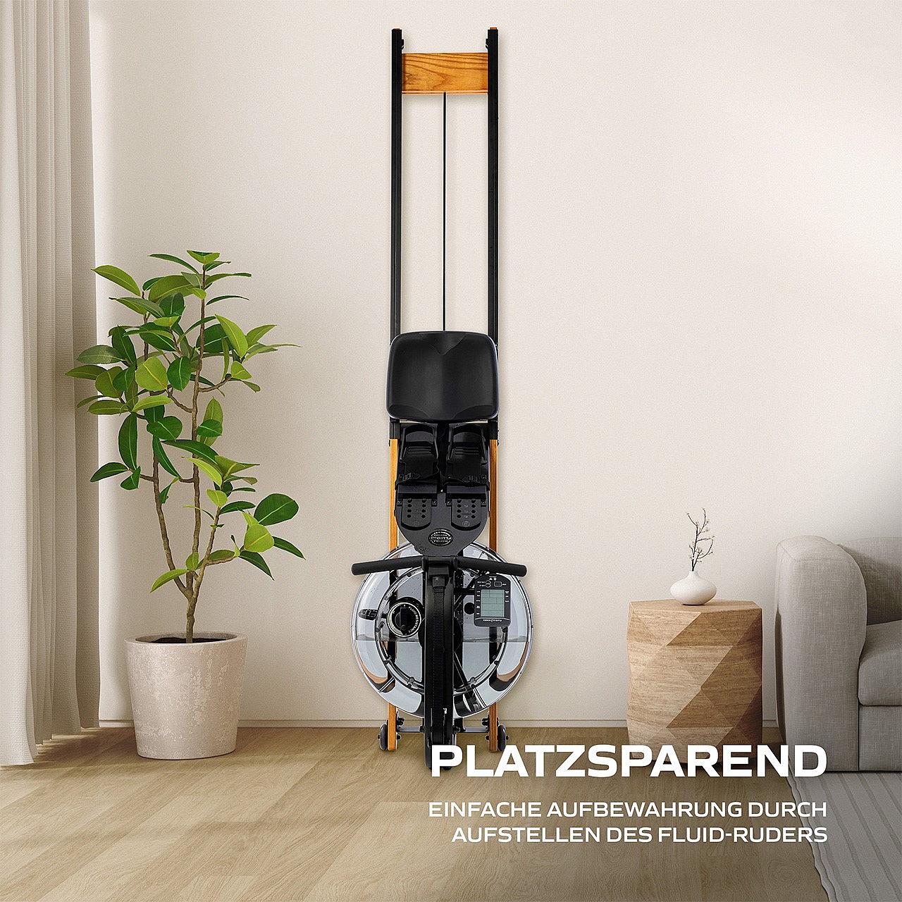 Fluid Rower Apollo Plus Wasserrudergerät aus Holz Detail 3